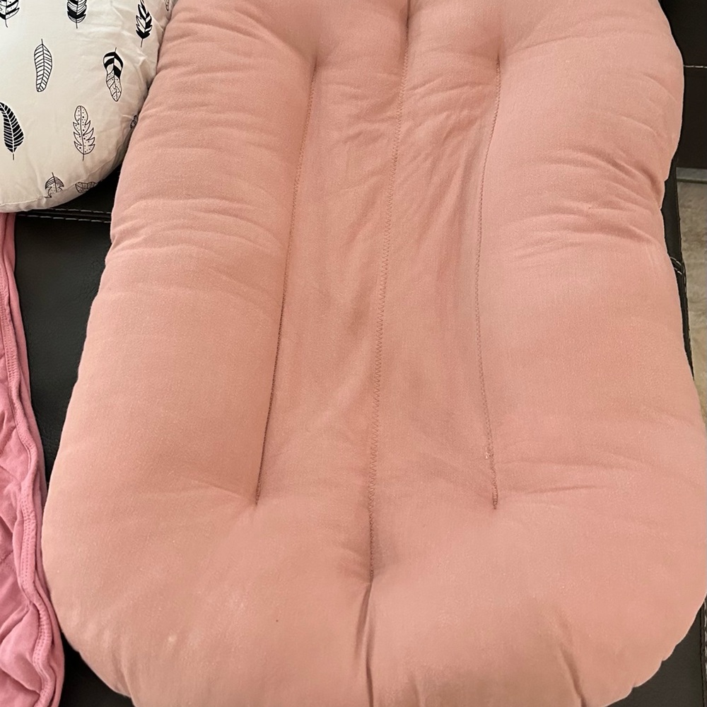 Pink Plush Pillow with Quilted Texture
